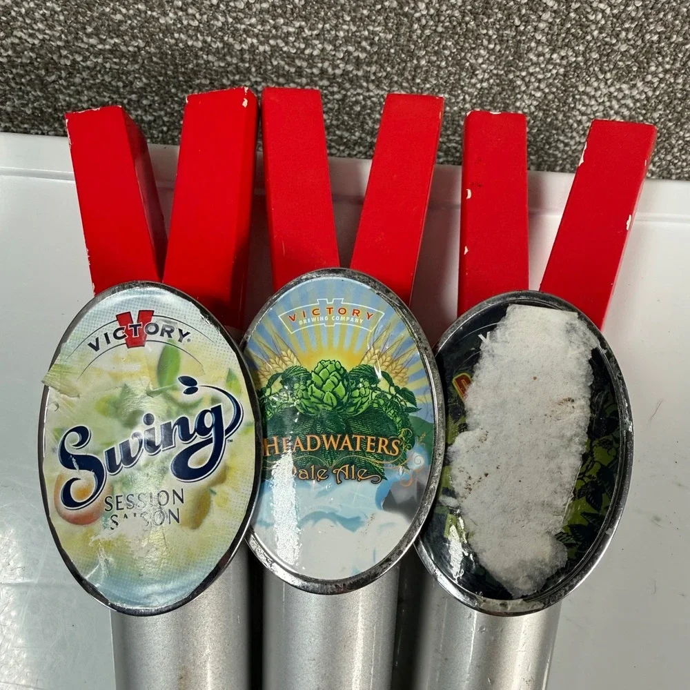 Victory Brewing Company Beer Tap Handle Lot Silver Red Bar Decor Craft Beer